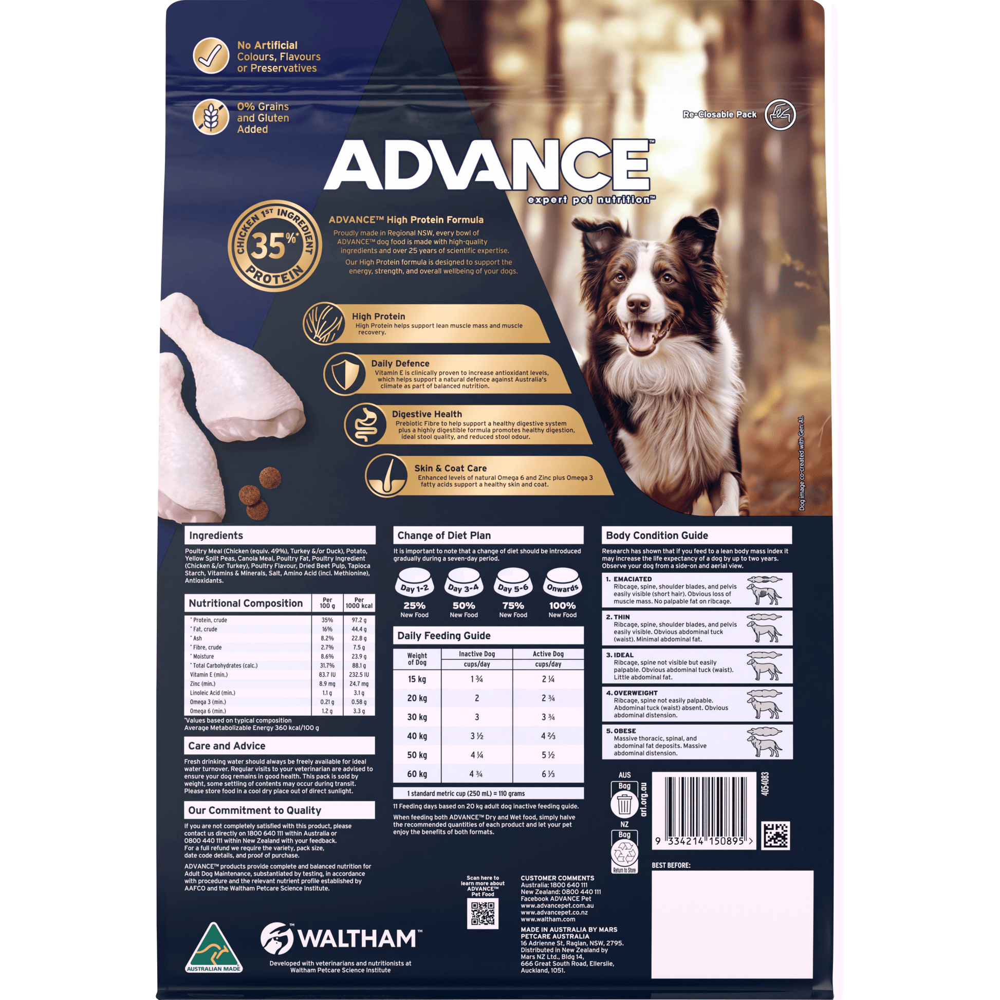 Advance Dry Dog Food Adult High Protein Grain Free Chicken - Woonona Petfoods