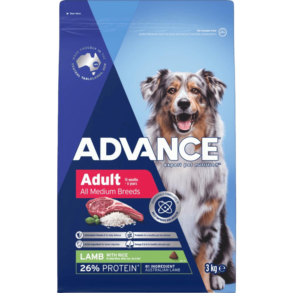 Advance Dry Dog Food Adult Lamb and Rice - Woonona Petfoods