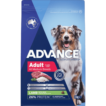 Advance Dry Dog Food Adult Lamb and Rice - Woonona Petfoods