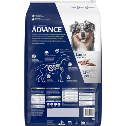 Advance Dry Dog Food Adult Lamb and Rice - Woonona Petfoods