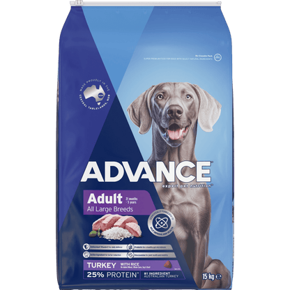 Advance Dry Dog Food Adult Large Breed Turkey 15kg - Woonona Petfoods