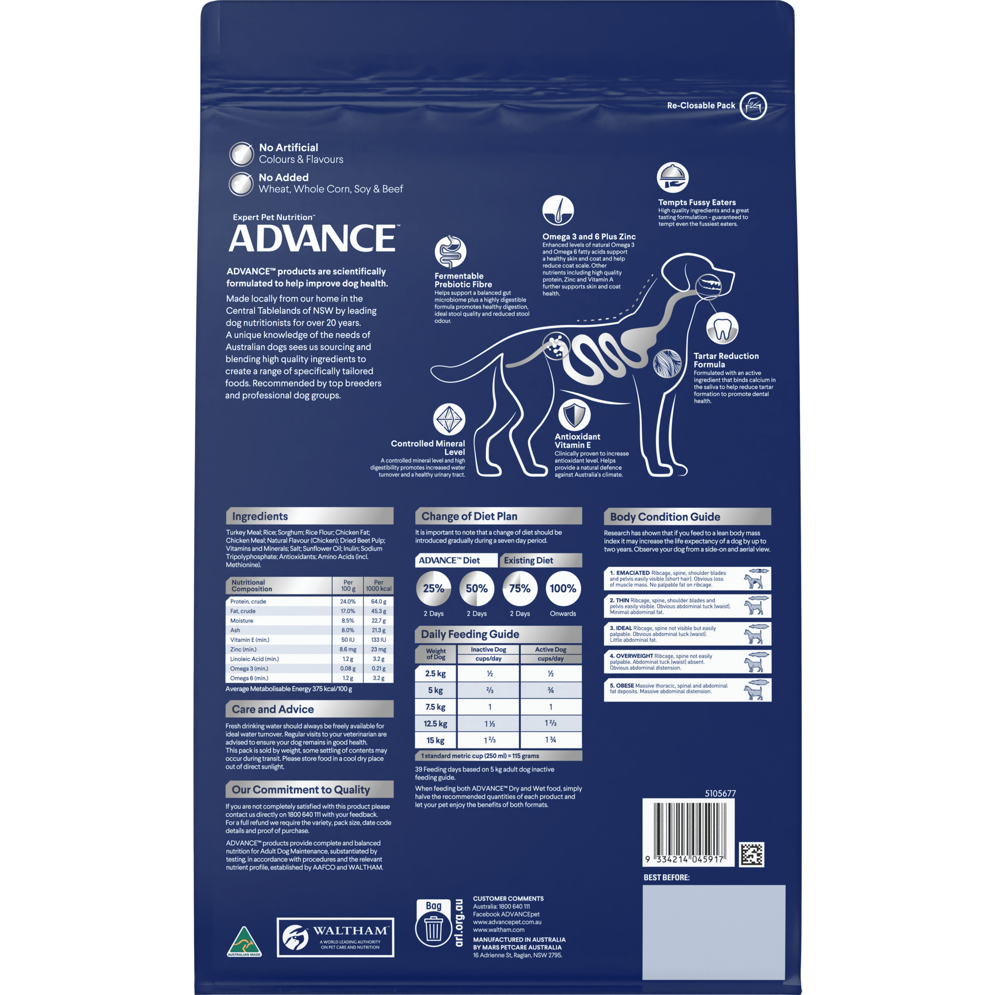 Advance Dry Dog Food Adult Small and Toy Breed Turkey - Woonona Petfoods