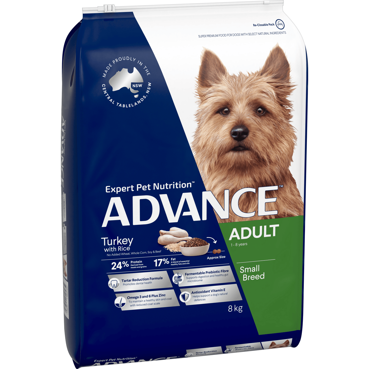 Advance Dry Dog Food Adult Small and Toy Breed Turkey - Woonona Petfoods