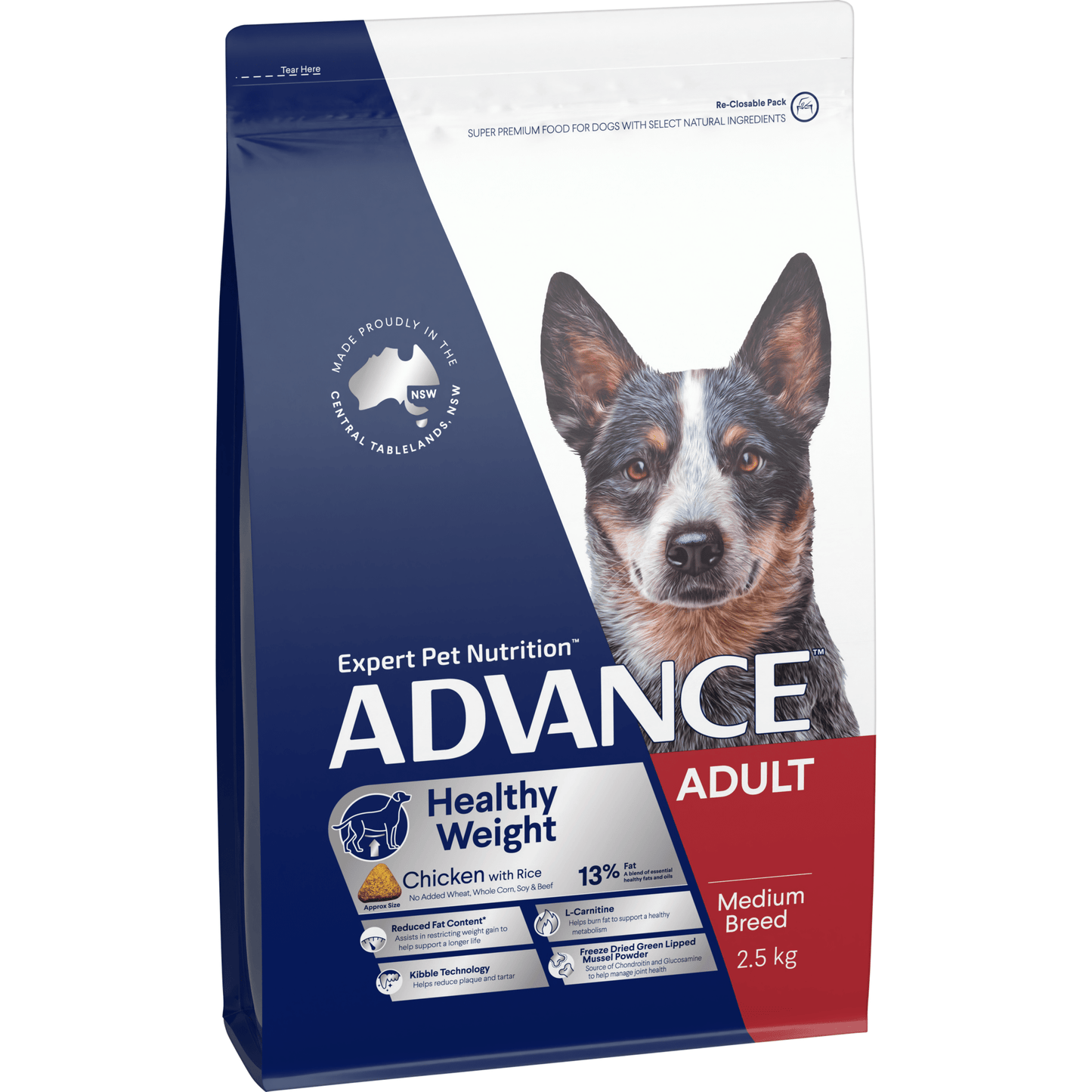 Advance Dry Dog Food Adult Weight Control Medium Breed 2.5kg - Woonona Petfoods