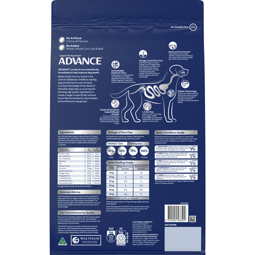 Advance Dry Dog Food Healthy Weight Medium Breed - Woonona Petfoods