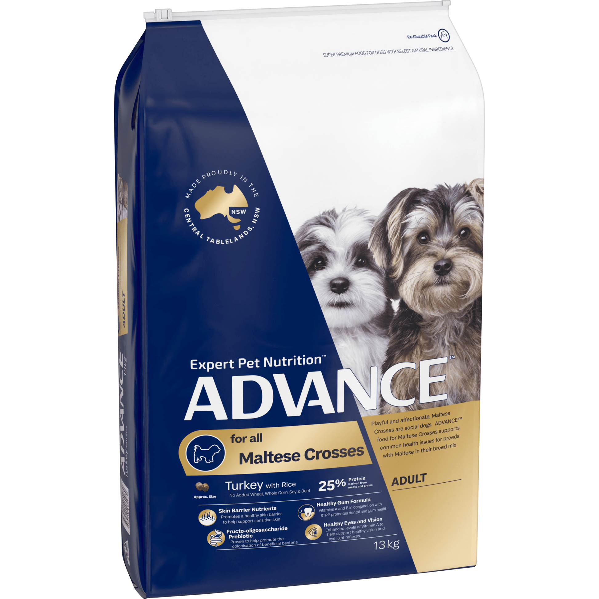 Advance Dry Dog Food Maltese Crosses Turkey and Rice - Woonona Petfoods