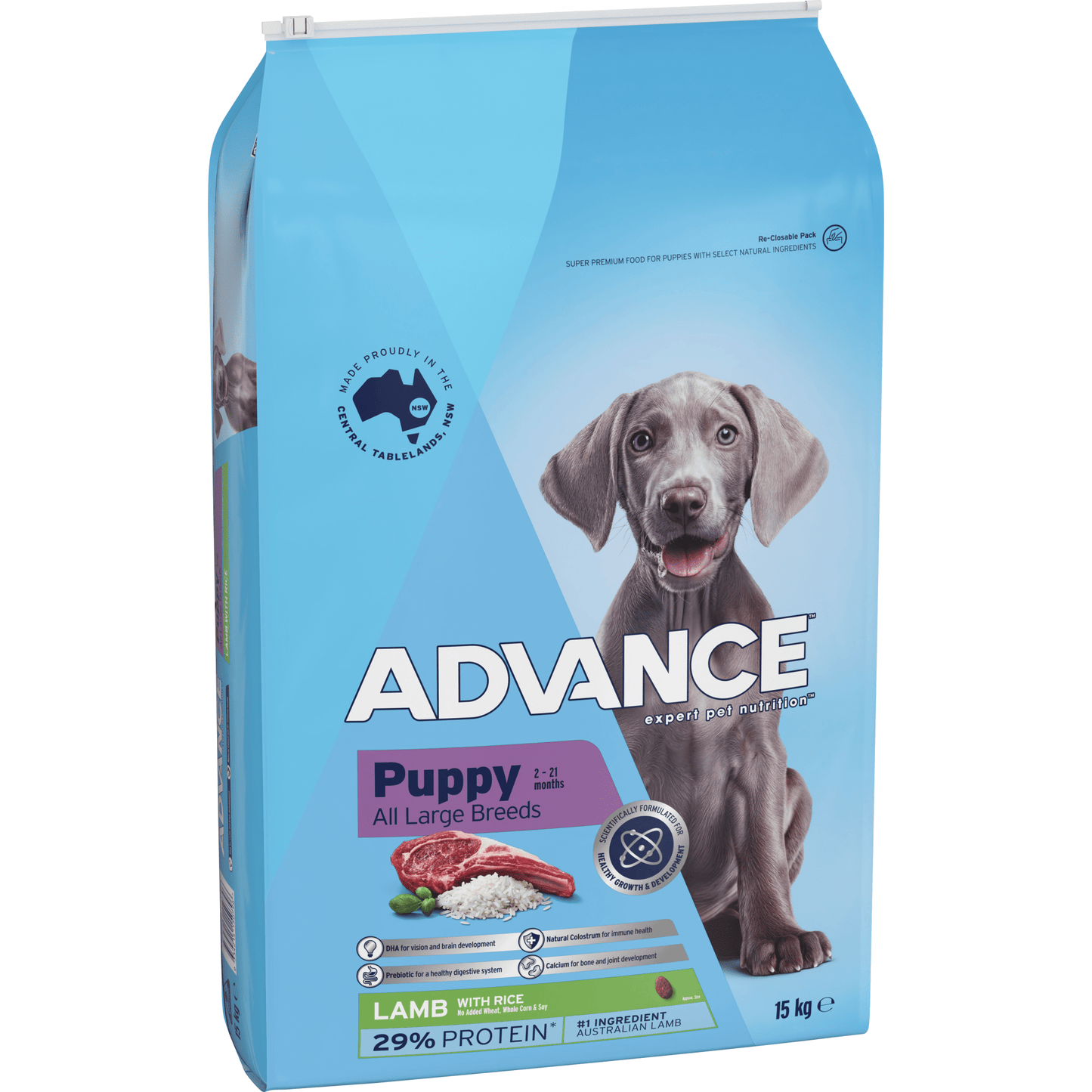Advance Dry Dog Food Puppy Large Breed Lamb and Rice 15kg - Woonona Petfoods