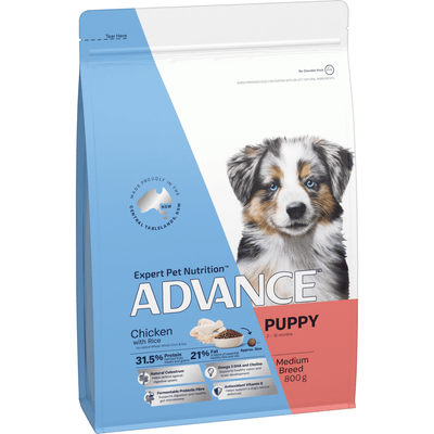 Advance Dry Dog Food Puppy Medium Breed Chicken and Rice 800g - Woonona Petfoods