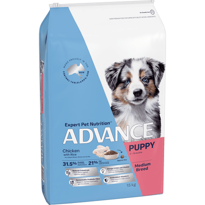 Advance Dry Dog Food Puppy Medium Breed Chicken with Rice - Woonona Petfoods