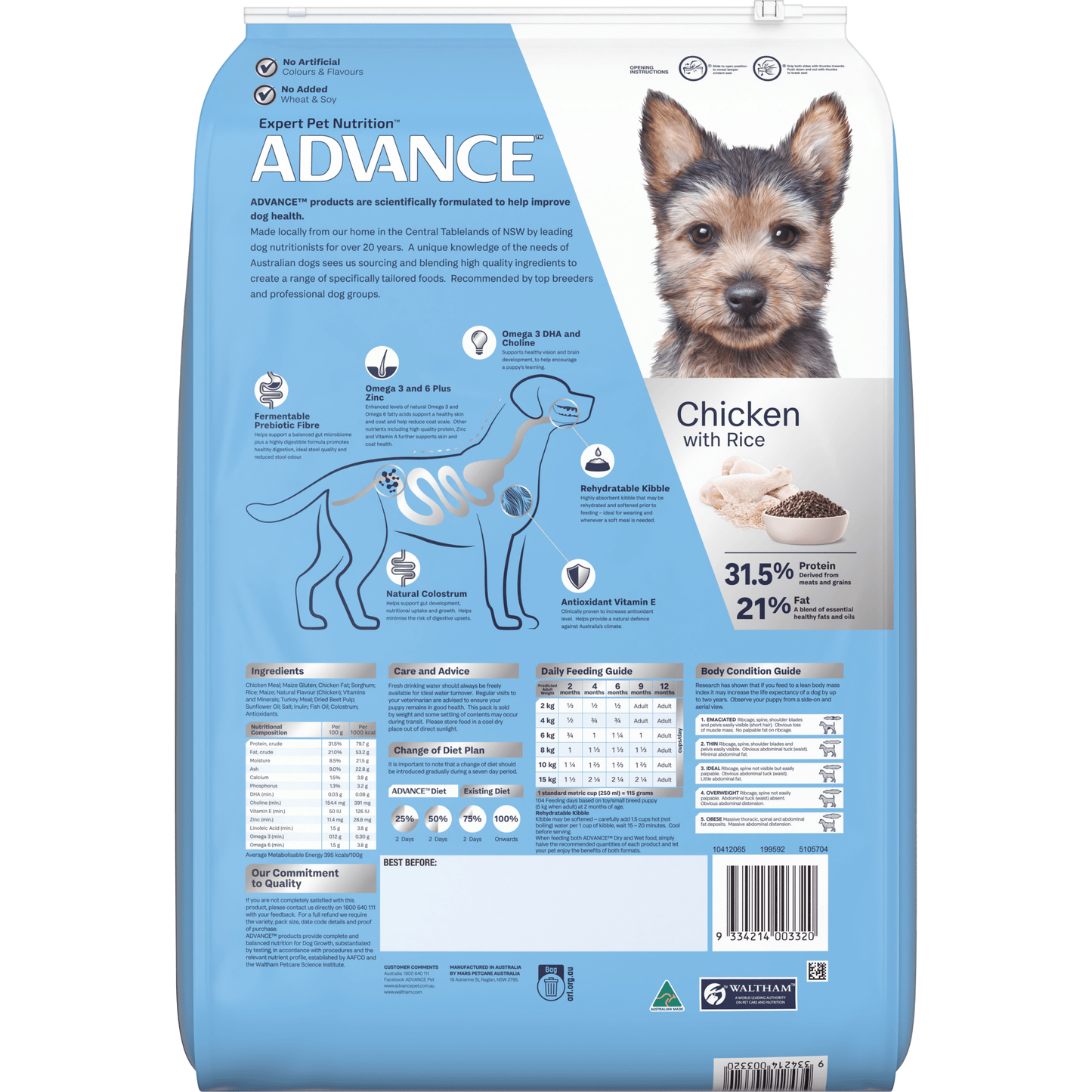 Advance Dry Dog Food Puppy Small and Toy Breed 8kg - Woonona Petfoods