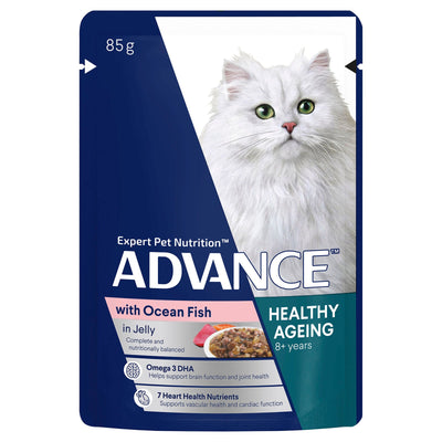 Advance Wet Cat Food Adult Healthy Ageing 8+ Ocean Fish 85g - Woonona Petfood & Produce