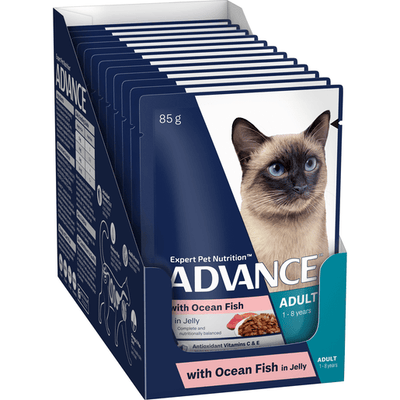 Advance Wet Cat Food Adult Ocean Fish Jelly 12x85g