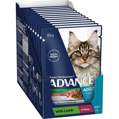 Advance Wet Cat Food Lamb Chunks in Gravy 12 x 85g1 - Woonona Petfoods