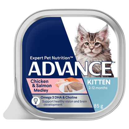 Advance Wet Kitten Food Chicken And Salmon 7x85g - Woonona Petfoods