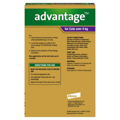 Advantage Cat Over 4kg Purple - Woonona Petfood & Produce