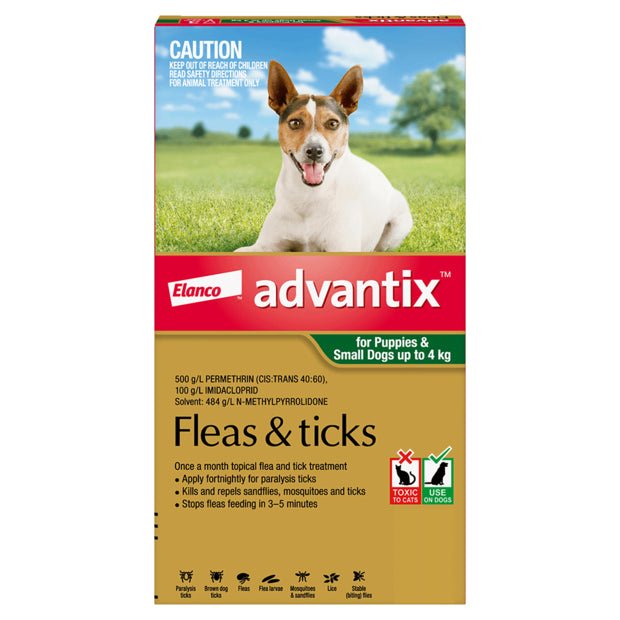 Advantix Dog Small Green up to 4kg - Woonona Petfood & Produce