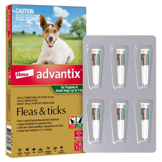 Advantix Dog Small Green up to 4kg - Woonona Petfood & Produce