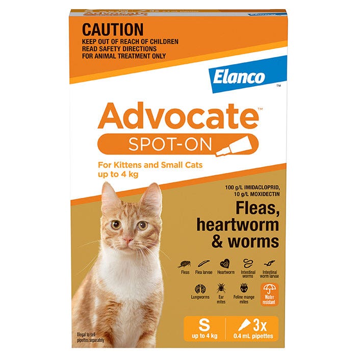 Advocate Cat 0-4kg Orange - Woonona Petfoods
