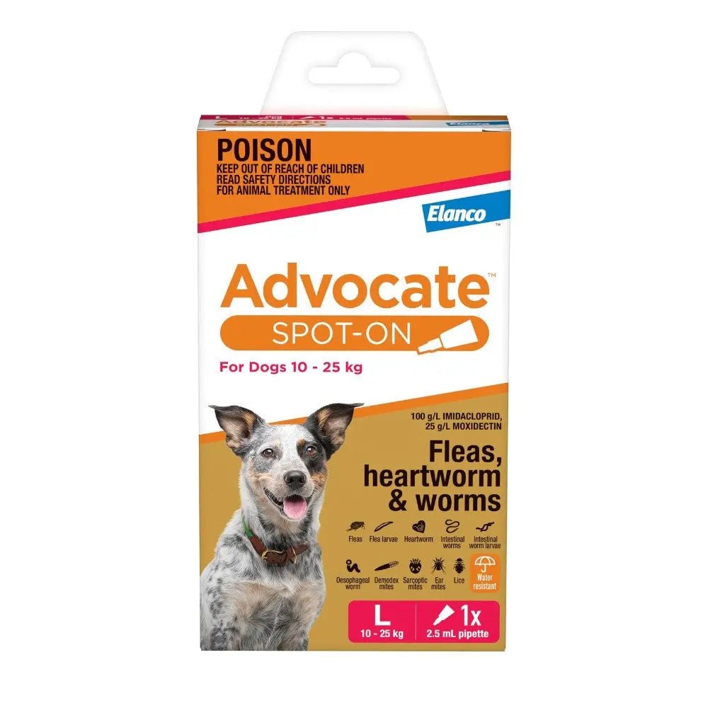 Advocate Dog 10-25kg Red - Woonona Petfoods