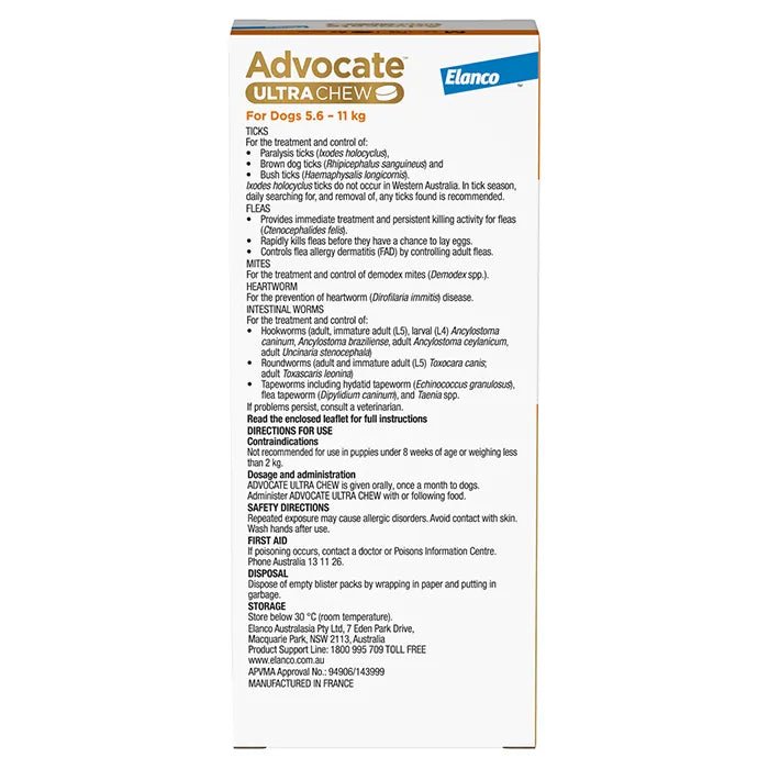 Advocate Ultra Chew Medium 5.6 - 11kg - Woonona Petfoods
