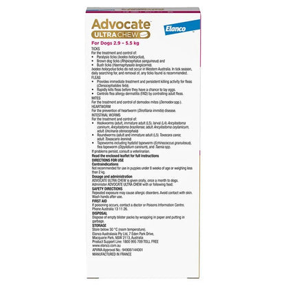 Advocate Ultra Chew Small 2.9 - 5.5kg - Woonona Petfoods