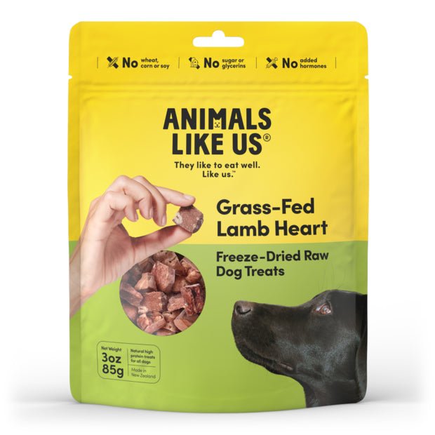 Animals Like Us Grass Fed Lamb Heart Freeze Dried Raw Dog Treats 85g - Woonona Petfood & Produce