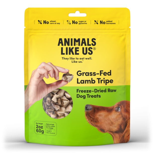 Animals Like Us Grass Fed Lamb Tripe Freeze Dried Raw Dog Treats 60g - Woonona Petfood & Produce