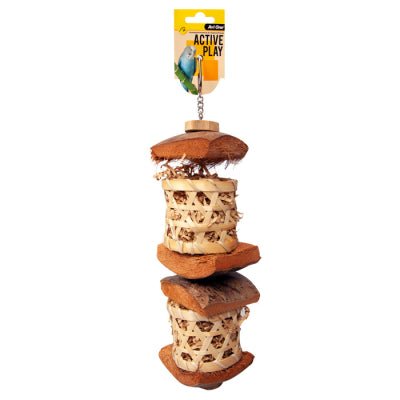 Avi One Bird Toy Coconut Foraging Drum Medium 40cm - Woonona Petfood & Produce