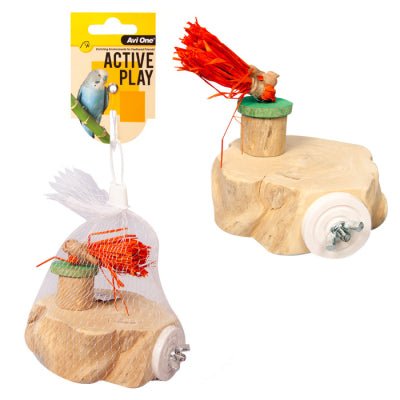 Avi One Bird Toy Platform with Raffia Tassel 11.5cm - Woonona Petfood & Produce