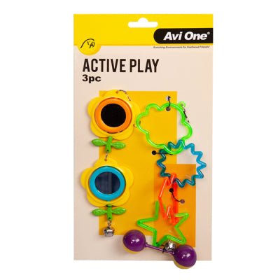 Avi One Bird Toy Twin Mirror and Balance Bell - Woonona Petfood & Produce