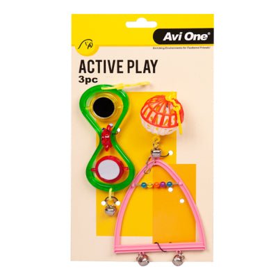 Avi One Bird Toy Twin Mirror Ball and Swing - Woonona Petfood & Produce