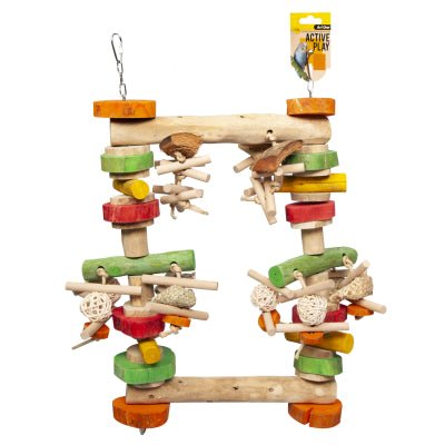 Avi One Bird Toy Wood & Coconut Crunch Swing Medium - Woonona Petfoods