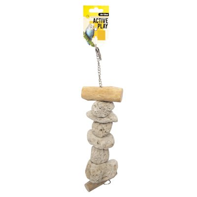 Avi One Bird Toy Wood & Pumice Rocks S 32cm - Woonona Petfood & Produce