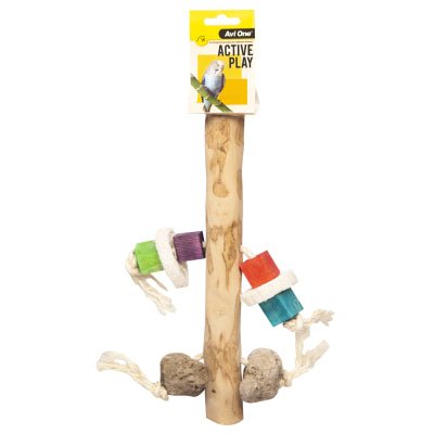 Avi One Bird Toy Wooden Play Perch 17cm - Woonona Petfood & Produce