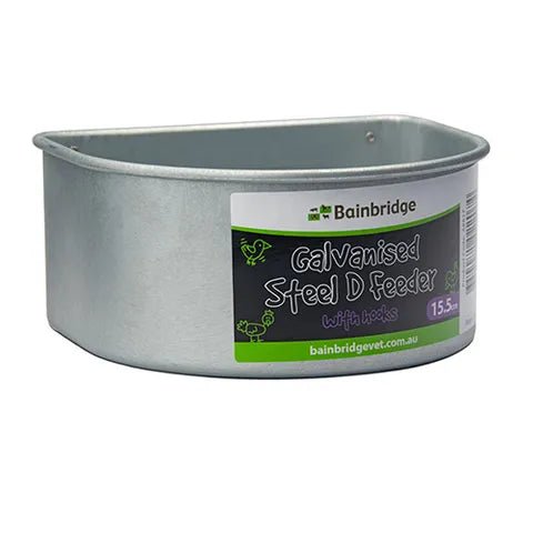 Bainbridge Galvanised D Feeder with Hooks - Woonona Petfoods