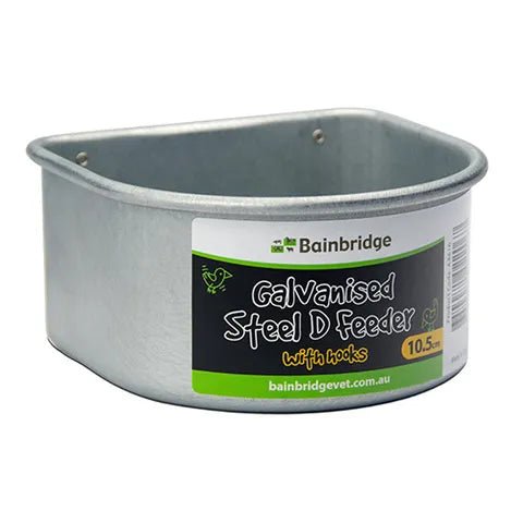 Bainbridge Galvanised D Feeder with Hooks - Woonona Petfoods