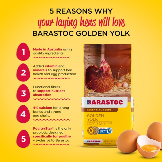 Barastoc Golden Yolk Layer Pellets 20kg - Woonona Petfood & Produce