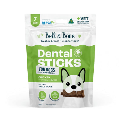 Bell & Bone Dental Sticks - Chicken, Mint and Seaweed 7 Sticks - Woonona Petfoods