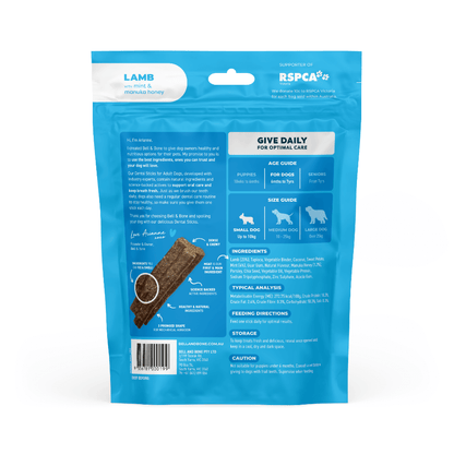 Bell & Bone Dental Sticks - Lamb, Mint and Manuka Honey Small - Woonona Petfoods
