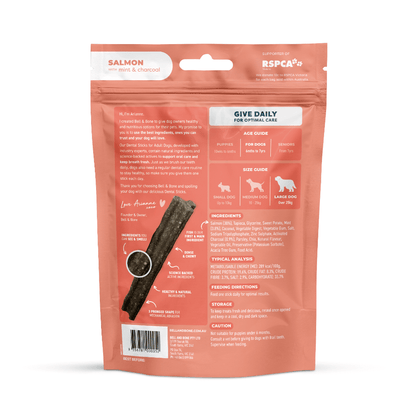 Bell & Bone Dental Sticks - Salmon, Mint and Charcoal 7 Sticks - Woonona Petfoods