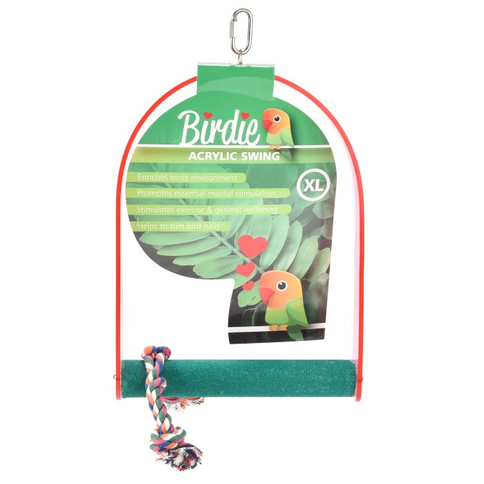 Birdie Cement Swing With Acrylic Frame - Woonona Petfoods