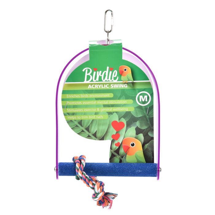 Birdie Cement Swing With Acrylic Frame - Woonona Petfoods