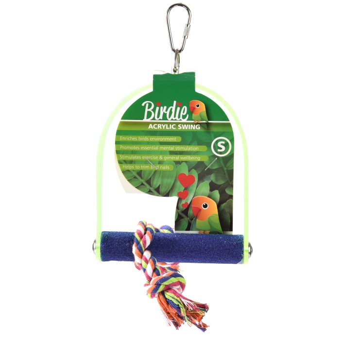 Birdie Cement Swing With Acrylic Frame - Woonona Petfoods