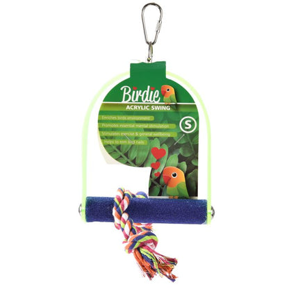 Birdie Cement Swing With Acrylic Frame - Woonona Petfoods