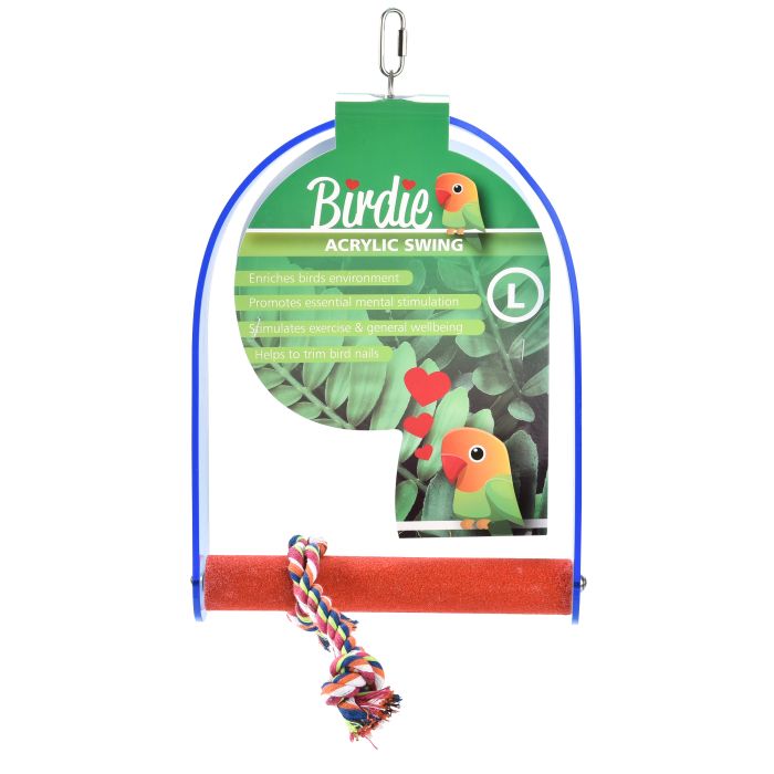 Birdie Cement Swing With Acrylic Frame - Woonona Petfoods