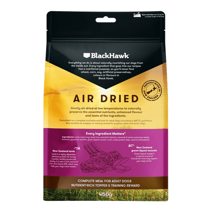 Black Hawk Air Dried Lamb Dog Food - Woonona Petfoods