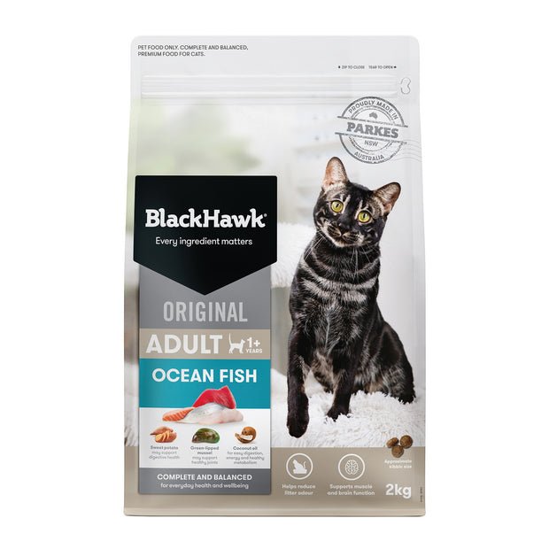 Black Hawk Dry Cat Food Adult Ocean Fish 2kg - Woonona Petfood & Produce