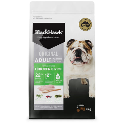 Black Hawk Dry Dog Food Adult Chicken & Rice - Woonona Petfoods