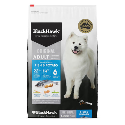 Black Hawk Dry Dog Food Adult Fish & Potato - Woonona Petfoods