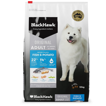 Black Hawk Dry Dog Food Adult Fish & Potato - Woonona Petfoods
